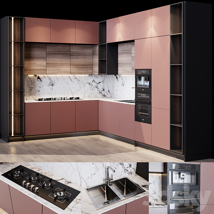 Kitchen Modern 3 3DS Max - thumbnail 1