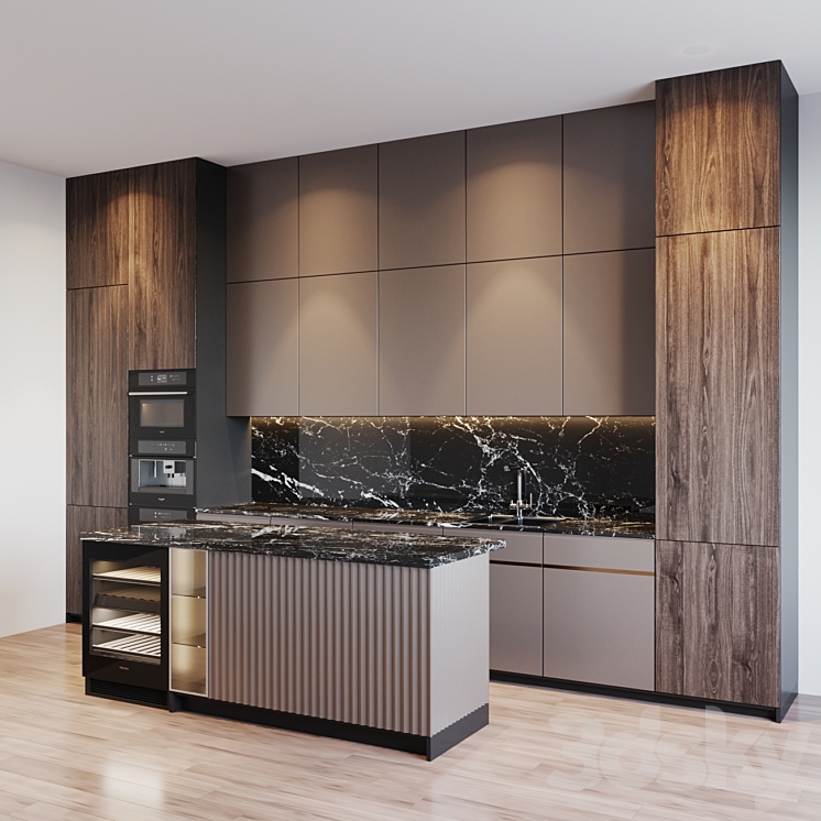 kitchen modern 30 3DS Max - thumbnail 2