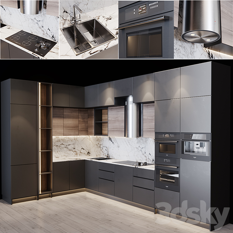 Kitchen Modern 4 3DS Max - thumbnail 1