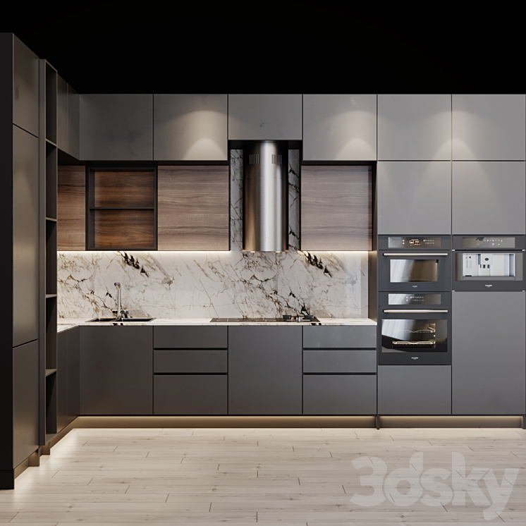 Kitchen Modern 4 3DS Max - thumbnail 2