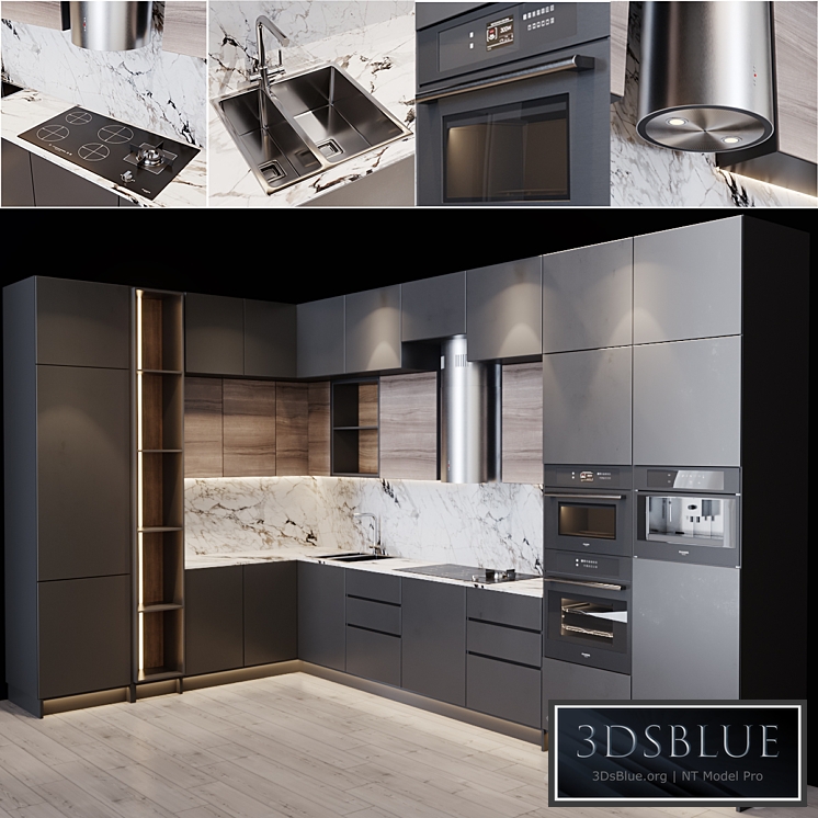 Kitchen Modern 4 3DS Max - thumbnail 3