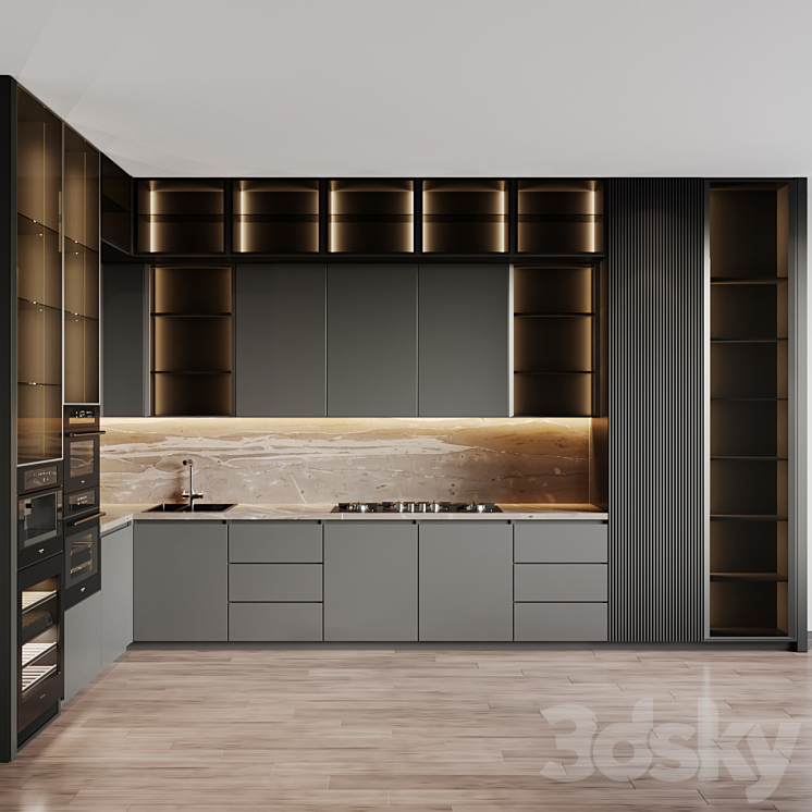 kitchen modern 43 3DS Max Model - thumbnail 1