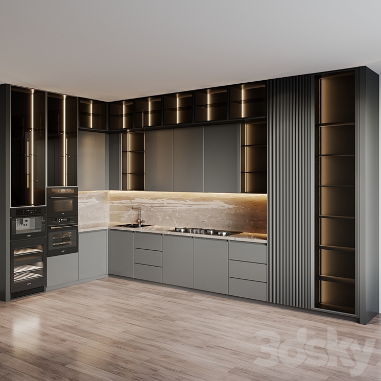 kitchen modern 43 3DS Max Model - thumbnail 2