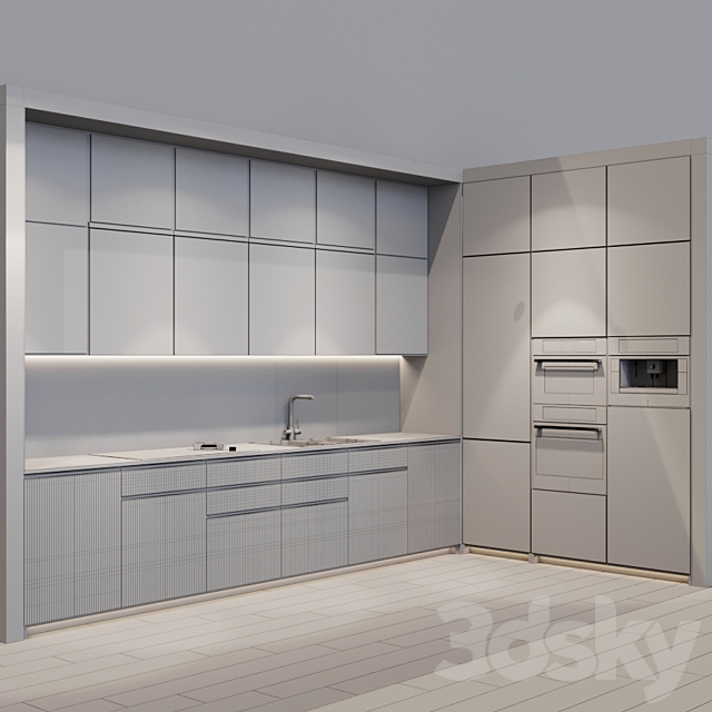 Kitchen Modern 5 3DS Max Model - thumbnail 3