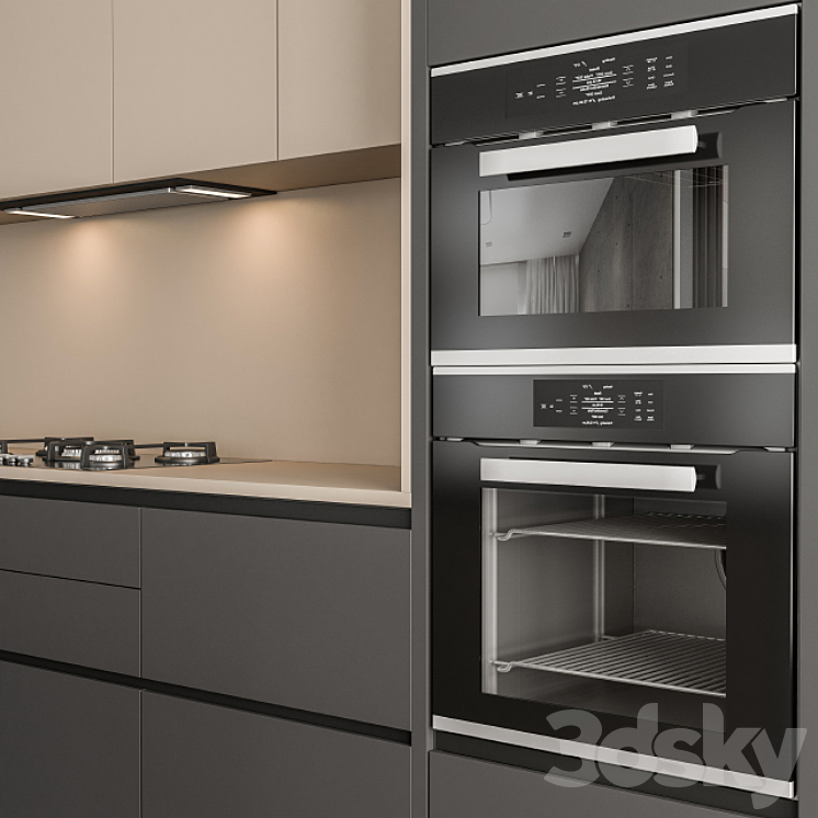 Kitchen Modern – Black and Cream Cabinets 73 3DS Max - thumbnail 2