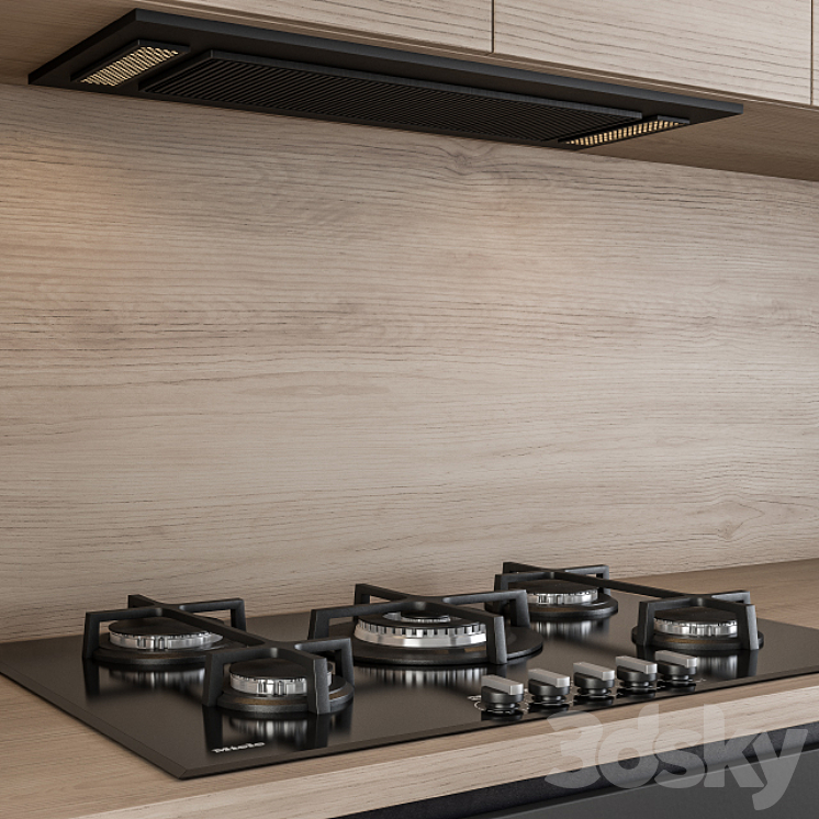 Kitchen Modern – Black and Wood 43 3DS Max - thumbnail 2