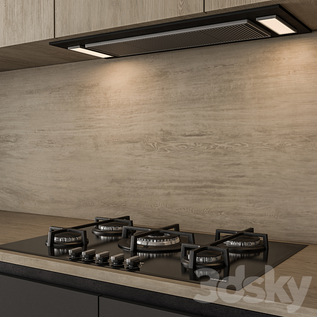 Kitchen Modern – Black and Wood Cabinets 83 3DSMax File - thumbnail 2