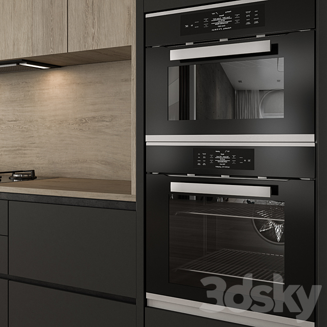 Kitchen Modern – Black and Wood Cabinets 83 3DSMax File - thumbnail 4