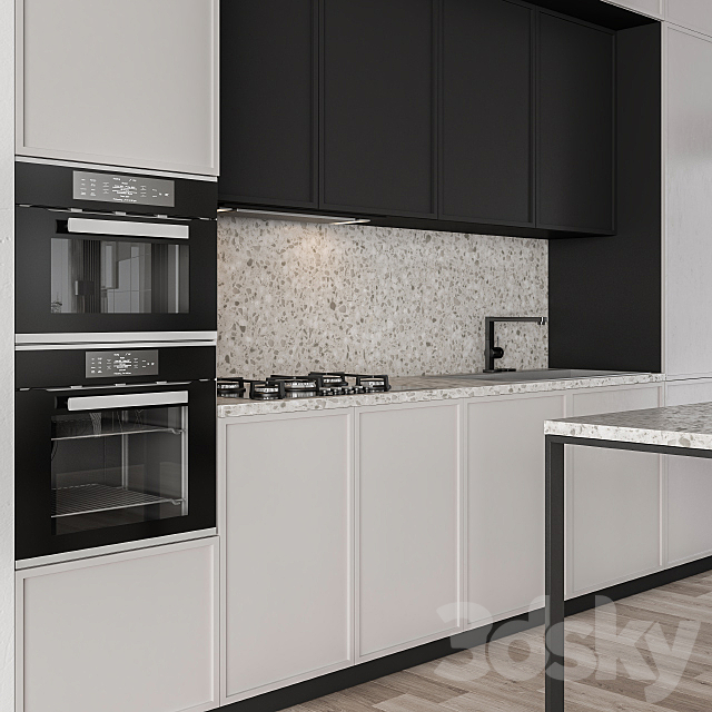 Kitchen Modern – Cream and Black 26 3DS Max Model - thumbnail 2