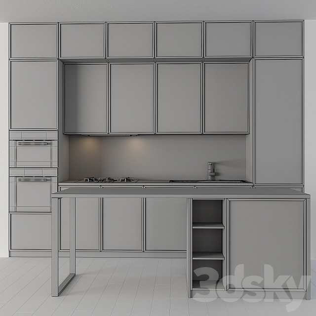 Kitchen Modern – Cream and Black 26 3DS Max Model - thumbnail 4