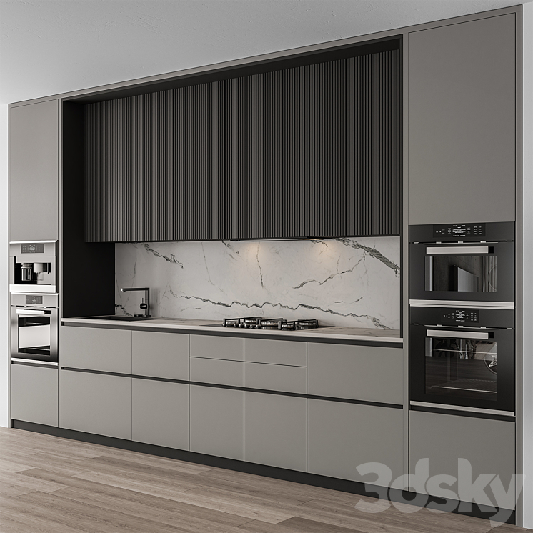 Kitchen Modern – Gray and Black Cabinets 97 3DS Max Model - thumbnail 1