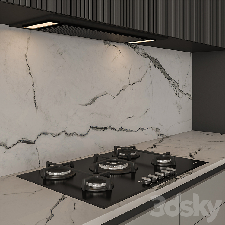 Kitchen Modern – Gray and Black Cabinets 97 3DS Max Model - thumbnail 2