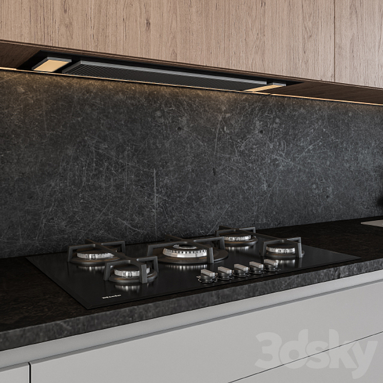 Kitchen Modern – Gray and Wood 24 3DS Max - thumbnail 2