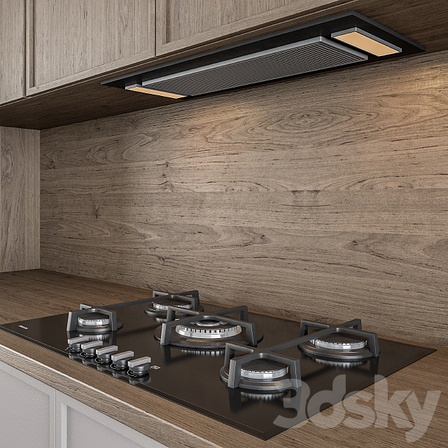 Kitchen Modern – Gray and Wood 45 3DS Max Model - thumbnail 3