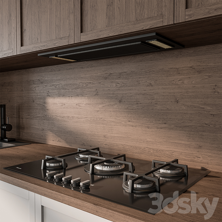 Kitchen Modern – White and Wood 62 3DS Max Model - thumbnail 2