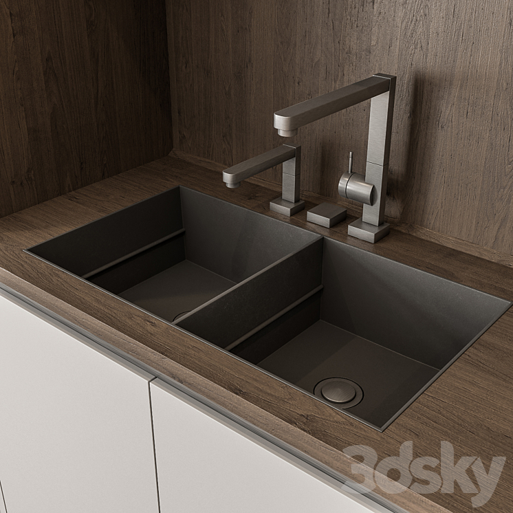 Kitchen Modern – white and Wood Cabinets 81 3DS Max Model - thumbnail 2