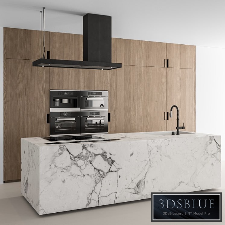 Kitchen Modern -Wood and Marble 64 3DS Max - thumbnail 3