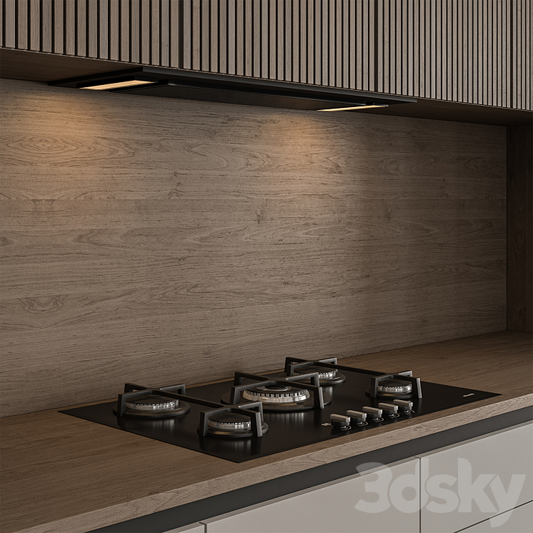 Kitchen Modern – Wood and White Cabinets 96 3DS Max - thumbnail 2