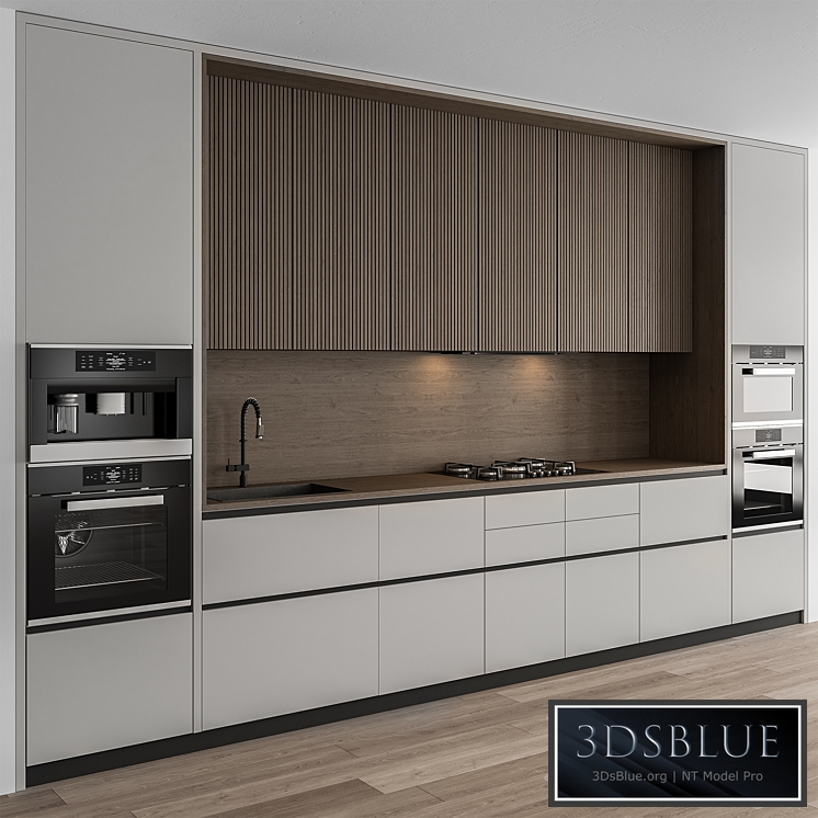 Kitchen Modern – Wood and White Cabinets 96 3DS Max - thumbnail 3