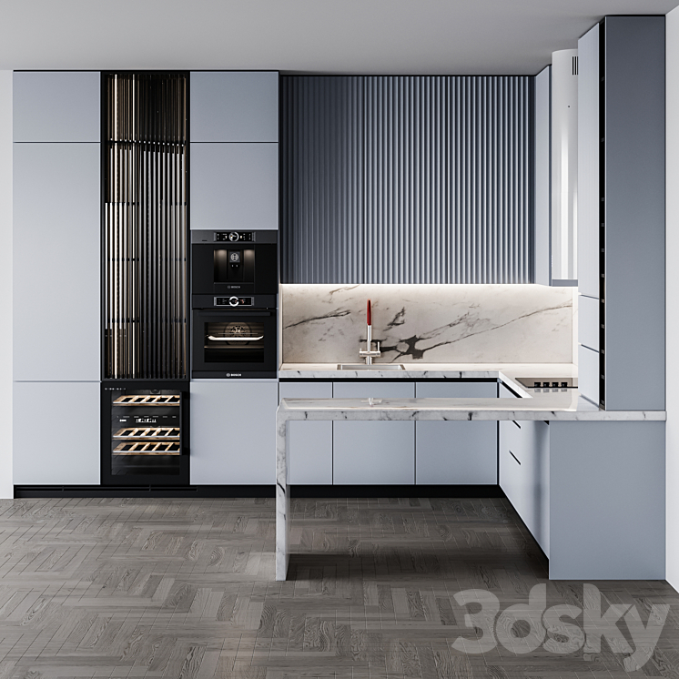 Kitchen Modern150 3DS Max Model - thumbnail 2