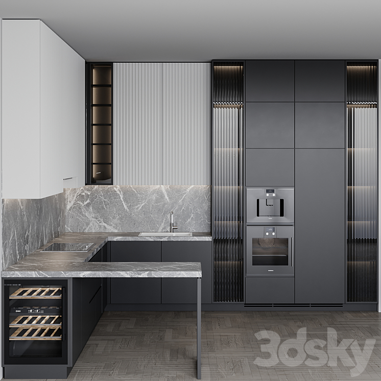 kitchen modern163 3DS Max Model - thumbnail 2