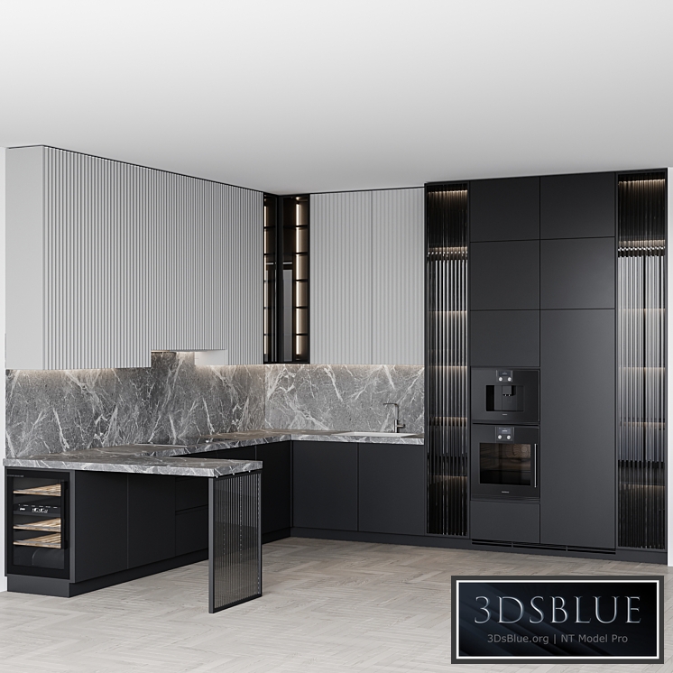 kitchen modern163 3DS Max - thumbnail 3