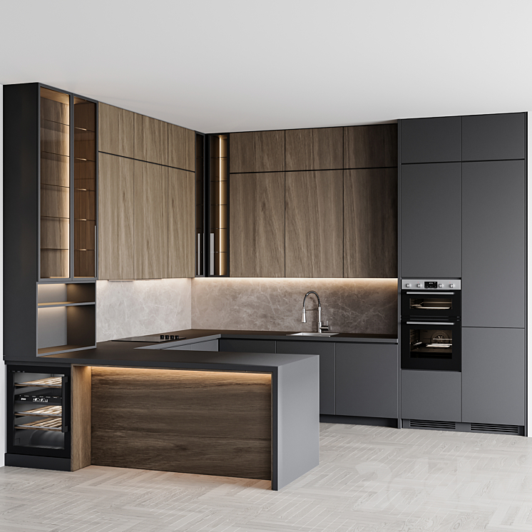 kitchen modern171 3DS Max Model - thumbnail 1