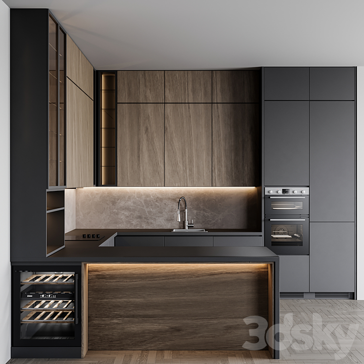 kitchen modern171 3DS Max Model - thumbnail 2