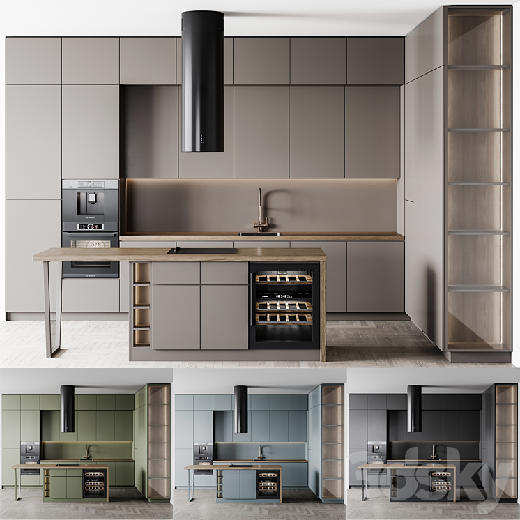 Kitchen Modern174 3DS Max Model - thumbnail 1