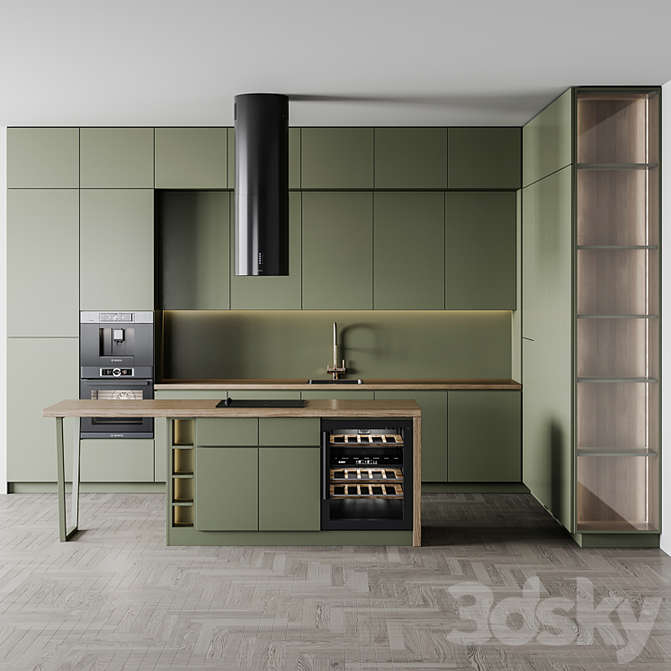 Kitchen Modern174 3DS Max Model - thumbnail 2