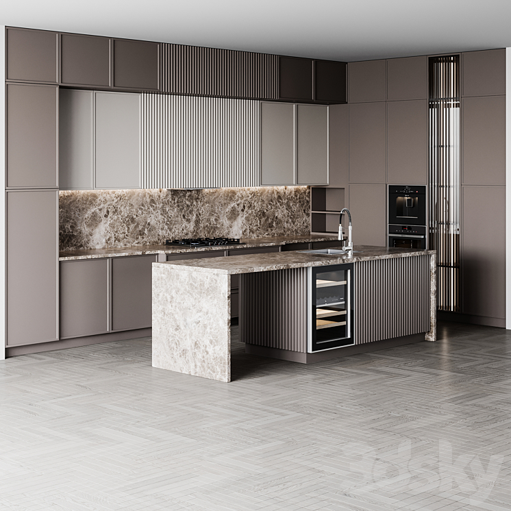 kitchen modern203 3DS Max Model - thumbnail 2