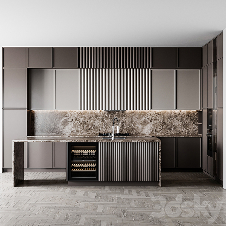 kitchen modern203 3DS Max Model - thumbnail 3