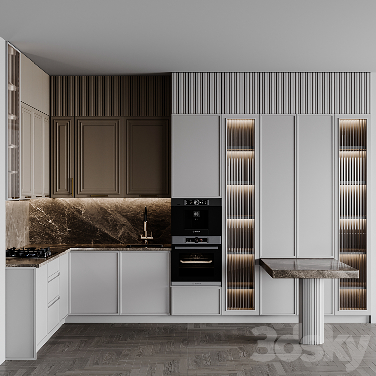 kitchen modern214 3DS Max Model - thumbnail 1