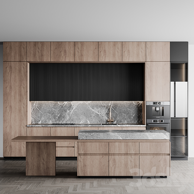 kitchen modern217 3DS Max Model - thumbnail 1