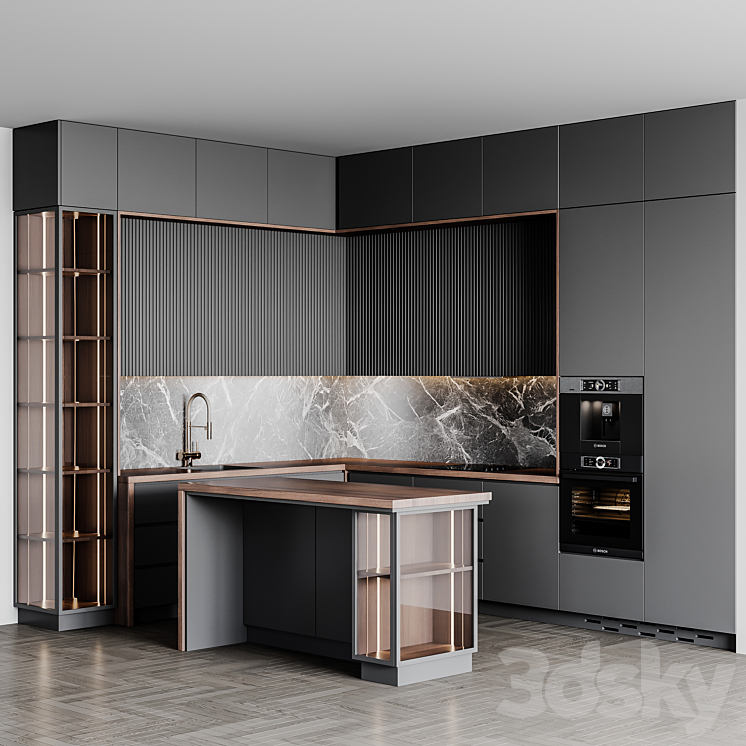 kitchen modern225 3DS Max Model - thumbnail 2