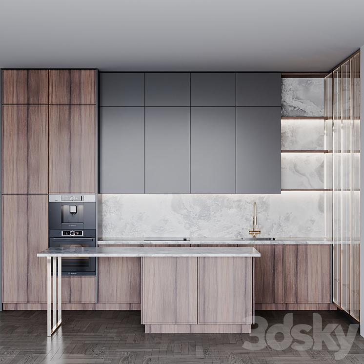 kitchen modern235 3DS Max Model - thumbnail 2