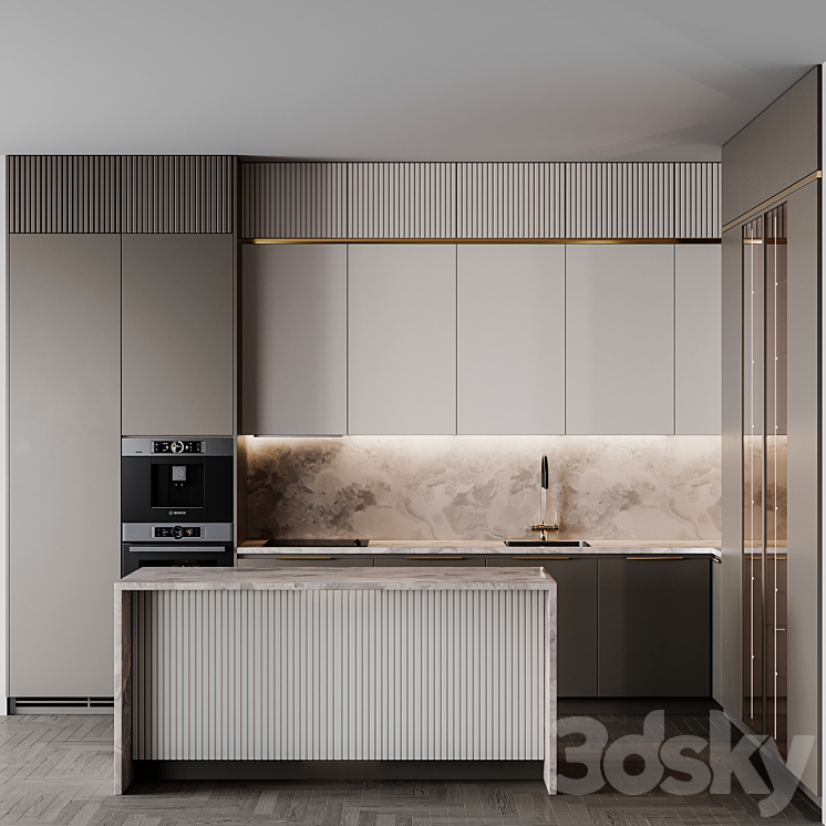 kitchen modern254 3DS Max Model - thumbnail 3