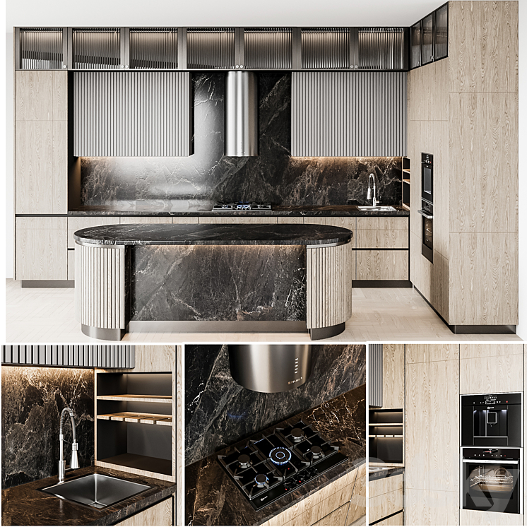 kitchen modern47 3DS Max - thumbnail 1