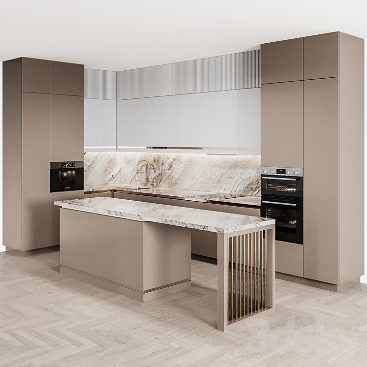 Kitchen Modern64 3DS Max Model - thumbnail 1