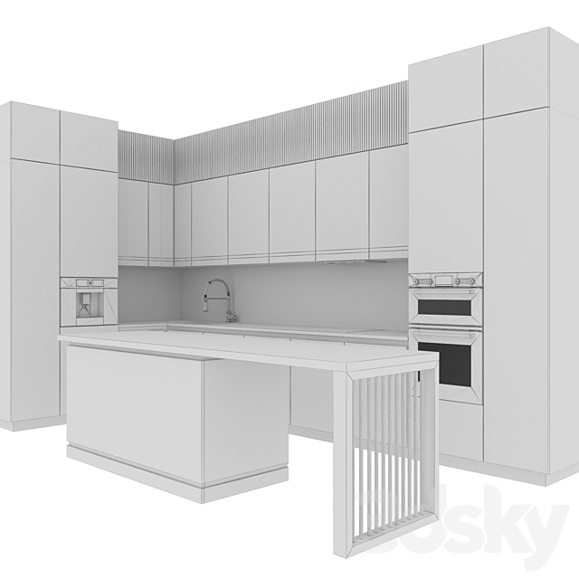 Kitchen Modern64 3DS Max Model - thumbnail 6