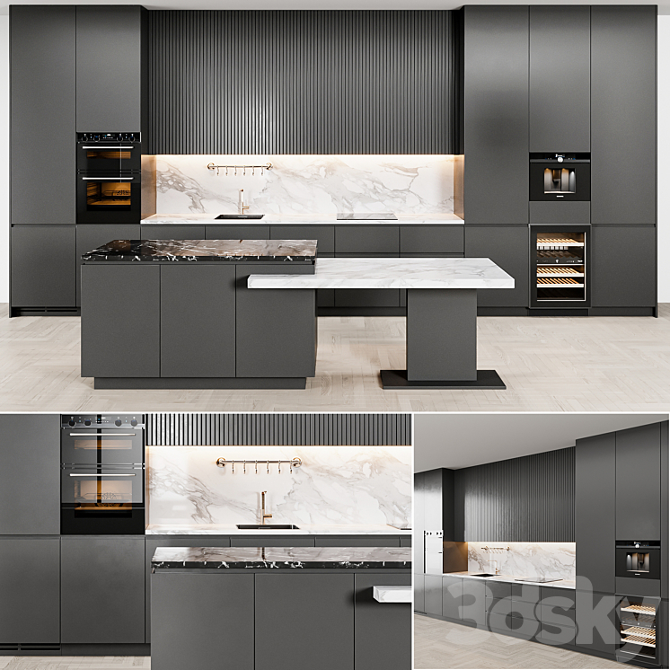 kitchen modern72 3DS Max Model - thumbnail 1