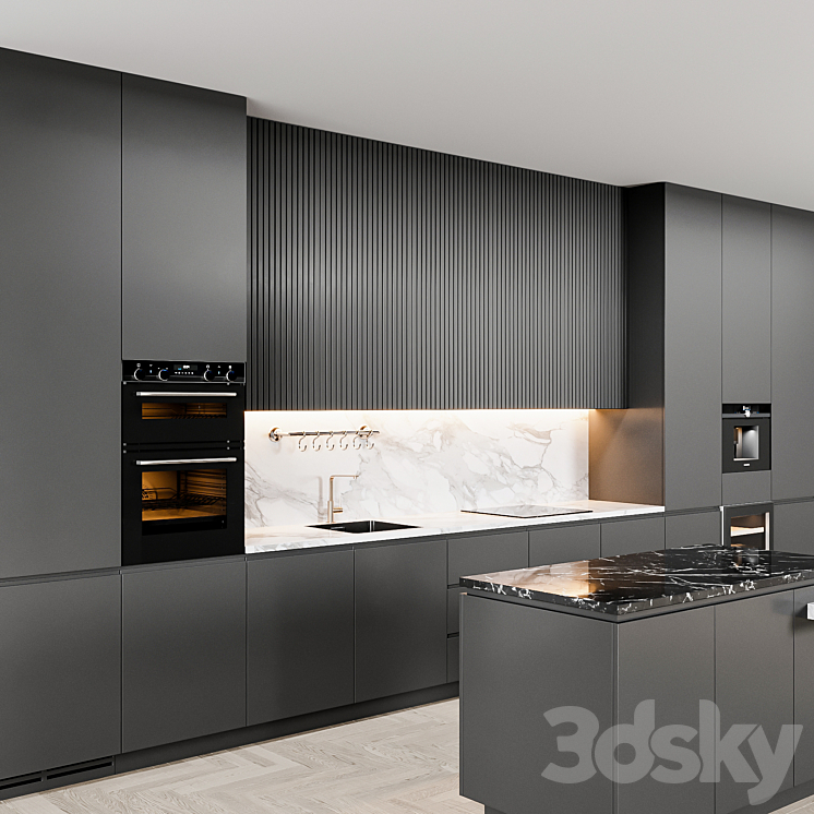 kitchen modern72 3DS Max Model - thumbnail 2