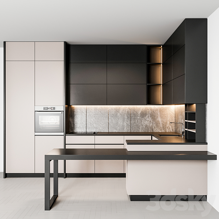 kitchen modern73 3DS Max - thumbnail 1