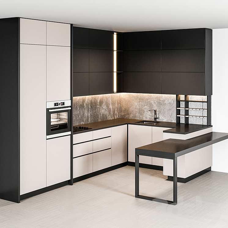 kitchen modern73 3DS Max - thumbnail 2