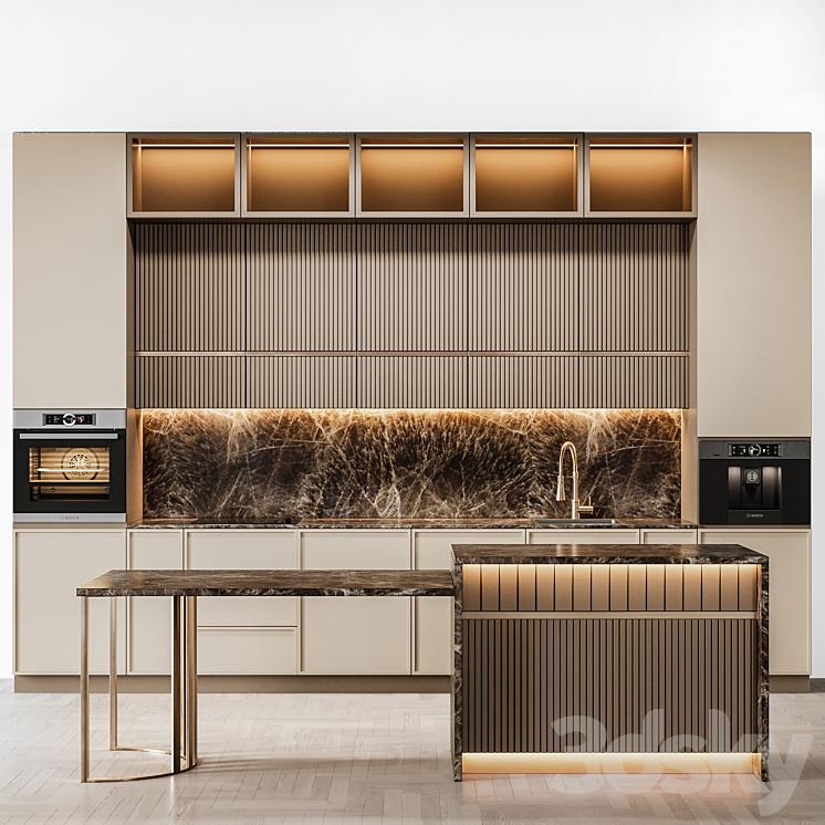 kitchen modern95 3DS Max Model - thumbnail 1