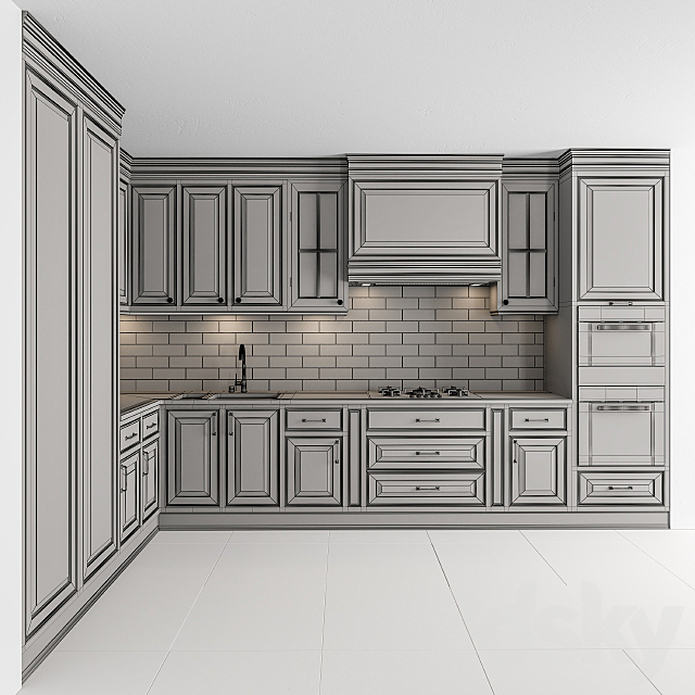 Kitchen Neo Classic Cream – Set 33 3DSMax File - thumbnail 5