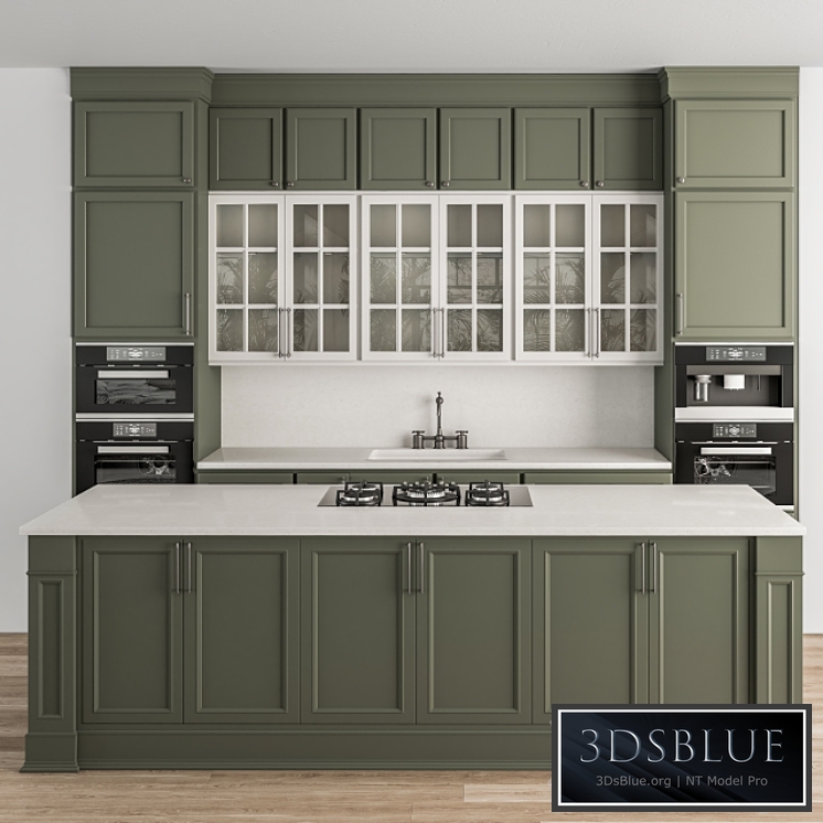 Kitchen Neo Classic Green and White – Set 36 3DS Max - thumbnail 3