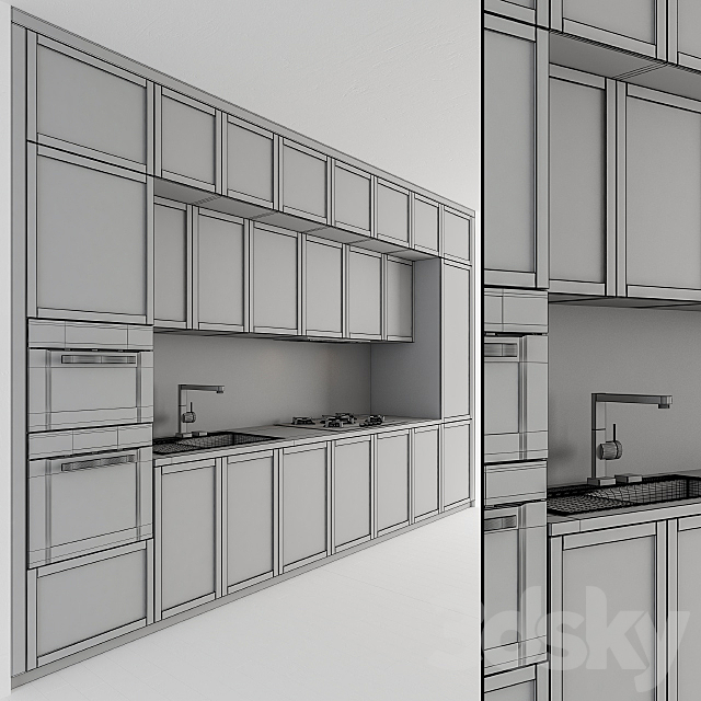 Kitchen Neo Classic – White and Wood 30 3DSMax File - thumbnail 5