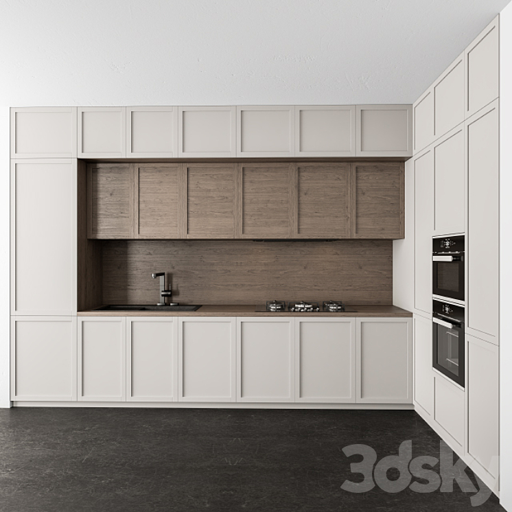 Kitchen Neo Classic – White and Wood 31 3DS Max - thumbnail 1