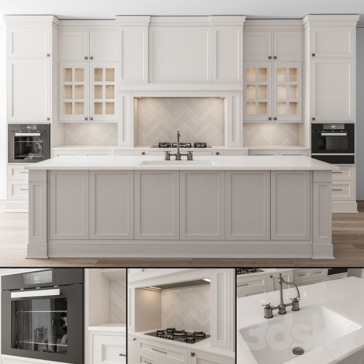 Kitchen Neo Classic White – Set 43 3DS Max Model - thumbnail 3